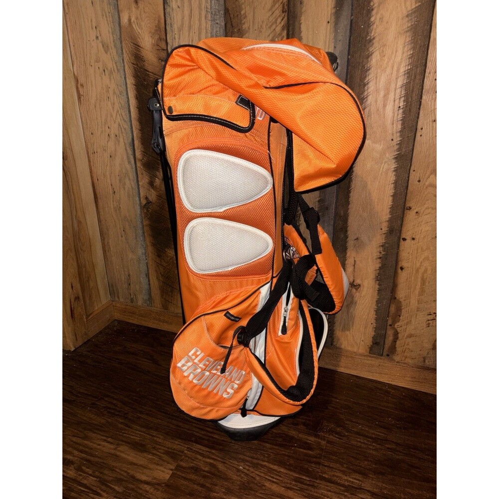 Cleveland Browns NFL Standing Golf Bag with 3 Club Covers and Rain Cover